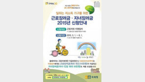 근로장려금·자녀장려금 자격조회 ‘폭주’… 신청 방법은?