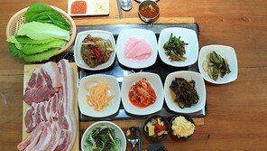 두 모녀의 맛있는 흑돼지 한 상