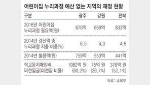 누리 미편성 교육청, 재정여건 더 좋아 