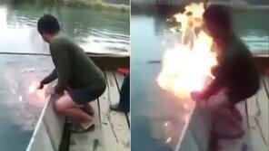 최악의 오염 사태, 불붙는 호수