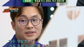 ‘슈가맨’ 정일영, “가을동화 OST 2주만에 10만장” 아위운 것은…