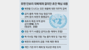 김정은 정권 전면봉쇄… 유엔 제재 초안 확정 