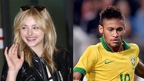 美 국민여동생 클로이 모레츠, 축구스타 네이마르와 연애 중? 