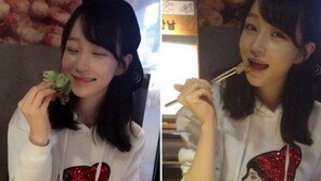 지나유, 삼겹살데이 기념 셀카… 상추쌈 들고 깜찍 표정