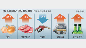 低물가 맞나? 2월 밥상물가는 9.7% 뛰었다