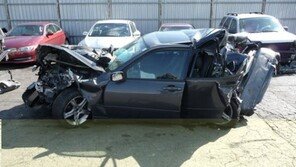 시속 130km 추돌 사고 당한 차