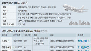 대형여행사 8곳 ‘똑같은 해외상품’ 비교해보니…