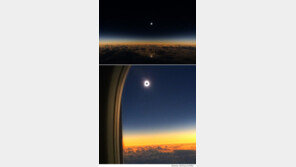 비행기에서 본 일식 ‘감탄’