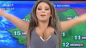 기상캐스터 생방송 중 가슴 중요부위 노출…실수 아닌 고의?