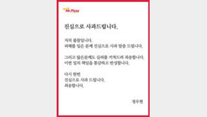 미스터피자 정우현 회장, 경비원 폭행 공식 사과 “저의 불찰”…해외사업 차질