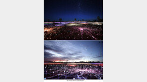 사막을 밝힌 5만 개의 전등 설치 작품