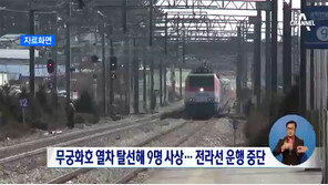 여수서 무궁화호 탈선, 1명 사망·8명 부상…순천역~여수엑스포역 운행 중단