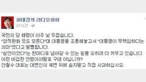 하태경 “‘양적완화 모를것’ 朴대통령 조롱 안철수, 사과하라”