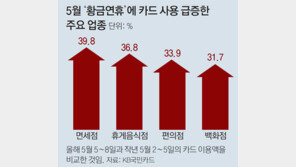 5월 황금연휴 카드결제, 해외증가율이 국내 2배 