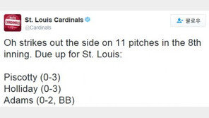 돌직구로 정면 승부 ‘상남자’ 오승환, 1이닝 11구 3K 완벽투