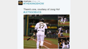 ‘4번 타자’ 강정호, 9회말에 시즌 5호 홈런…“한 점 냈다. 정호 땡큐”