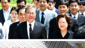 안철수 ‘우산 경호’ 속 참배… ‘2野 반목’ 드러낸 봉하마을
