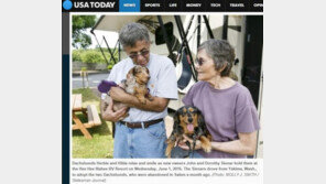 '시각장애견, 그의 눈이 돼준 개, 그리고 노부부'