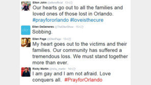 올랜도 총기난사 사건…“난 게이지만 두렵지 않다” 커밍아웃 유명인들 애도
