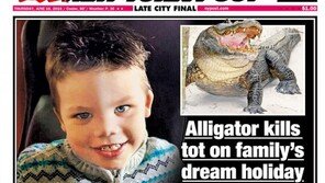 뉴욕포스트에 실린 악어 살인사건