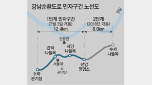 강남 순환로 7월 3일 개통…‘통행료 2회 총 3600원’ 부담