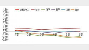 하반기 지방5대광역시 주택시장 ‘흐림’