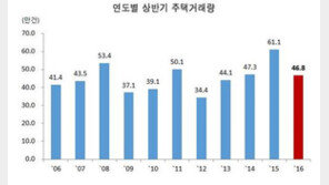상반기 주택매매거래량 46만8000여 건…전년比 23.4%↓