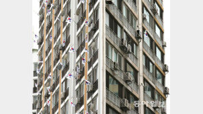 제헌절 태극기 게양 ‘너무 다른 두 아파트’