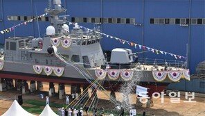 ‘서해 NLL 지킴이’ 신형 고속정 진수식