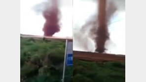 中 시골서 ‘핏빛’ 초대형 토네이도 포착? 영상 보니…