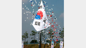 남해고속도 진주휴게소에 ‘대형 태극기’ 게양