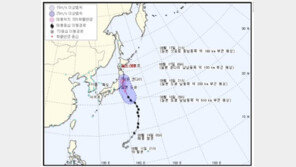 7호 태풍 찬투, 日 도쿄 남쪽 해상서 북북서 방향 진행 중…크기는 ‘중형급’