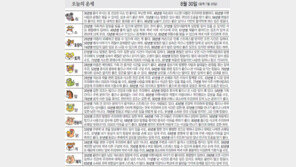 [오늘의 운세/8월30일]