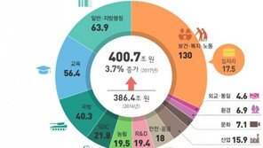 내년도 정부 예산안 3.7% 증액…사상 첫 400兆 돌파 