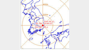 경북 경주시 남서쪽 9m 지역 규모 5.1 지진 발생