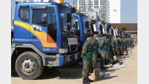 [화보]화물연대 총파업…군수송 차량 비상대기