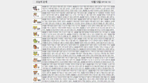 [오늘의 운세/10월13일]