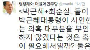 정청래 “박근혜 대통령과 최순실, 둘이 짰나?” 崔 세계일보 인터뷰 비난
