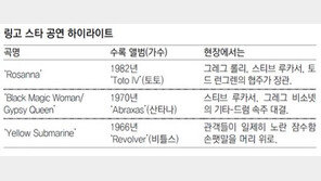 스타보다 돋보인 백밴드… 얌전해진 ‘어둠의 제왕’…