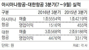 항공업계 양날개 3분기 펄펄 날았다