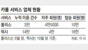 카풀 ‘원더풀’…모바일로 이용 편리해지자 급성장