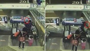 쇼핑몰 에스컬레이터 타다 ‘휘청’…안고 있던 젖먹이 손자 추락사 ‘끔찍’