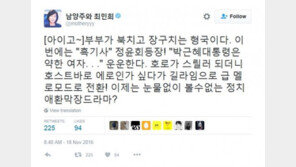 최민희 전 의원 “‘흑기사’ 정윤회 등장…정치 애환 막장 드라마?”
