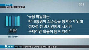 靑 ‘사상누각’ 폄훼에 檢 “녹취파일 10초만 공개해도 촛불이 횃불 될 것”