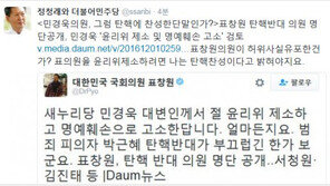 정청래, ‘표창원 탄핵반대 의원 명단공개’ 반발 민경욱에 “또 NG냈습니까?”