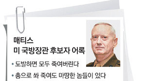 “도발하면 모두 죽인다”… ‘미친개’ 매티스 美국방장관에