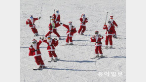 곤지암 스키장에 나타난 산타들