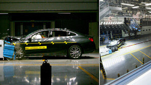 올 뉴 말리부 정면충돌…실내공간 멀쩡하네