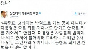 홍준표 발언에…“朴대통령 죽을 죄, 귀하도 마찬가지” 노회찬·정청래 등 비난