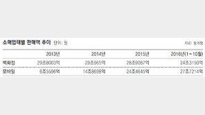 모바일 쇼핑 27조 > 백화점 판매 24조